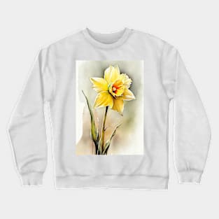 Daffodil watercolor art Crewneck Sweatshirt